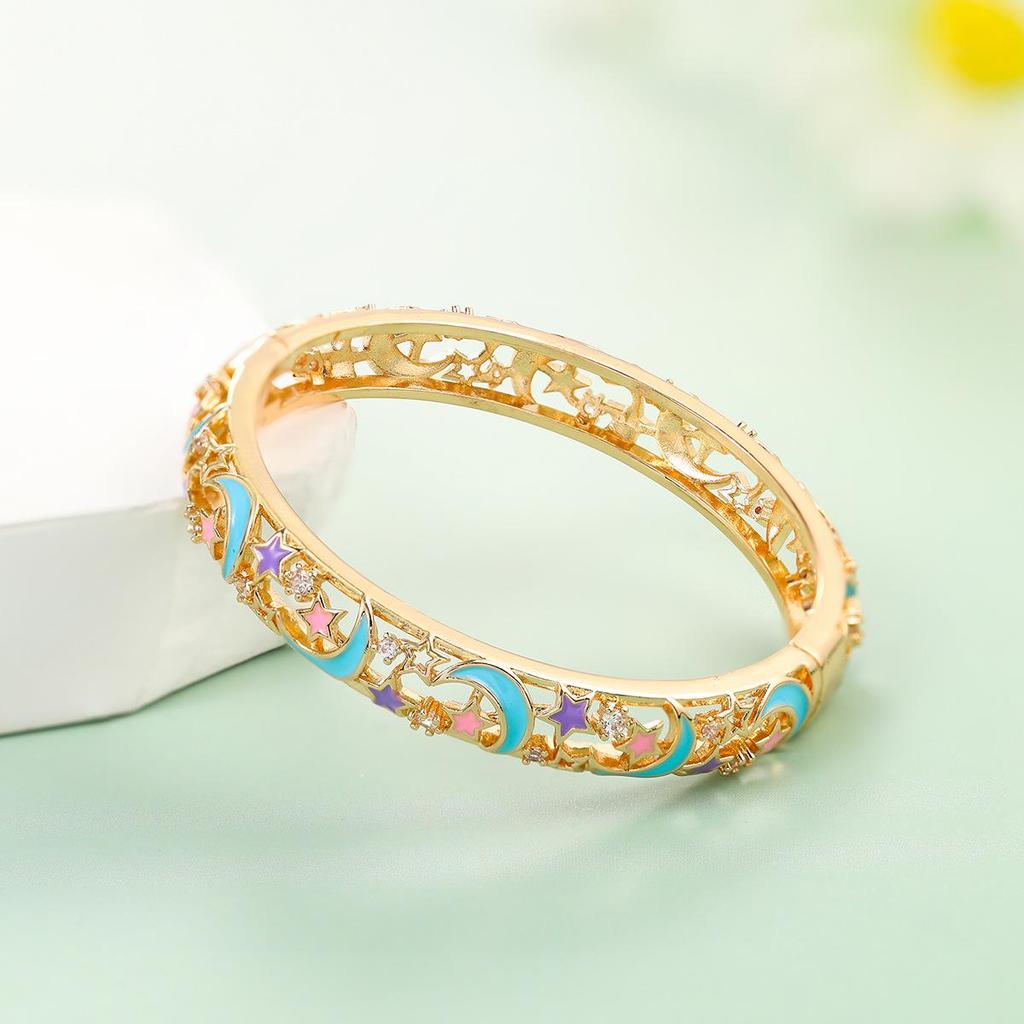 Widney Beijing Cloisonné Children's Open Diamond Bracelet - National Style Gift