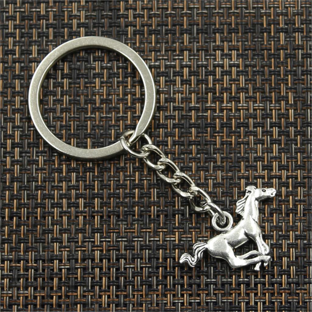 Модный брелок 12x28 мм, бегущий конь, конь, серебряный цвет, подвески, сделай сам, мужские ювелирные изделия, автомобильный брелок, кольцо, держатель, сувенир для подарка