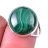 Ювелирное кольцо из стерлингового серебра 925 пробы с натуральным малахитом, размер 7 I4M86