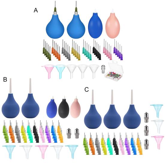 59/62/102 шт. гончарные инструменты с выдвижным трейлером, бутылка в ассортименте, сменная игла с тонким наконечником, разъем для воронки для наполнения, прецизионный аппликатор для глазури