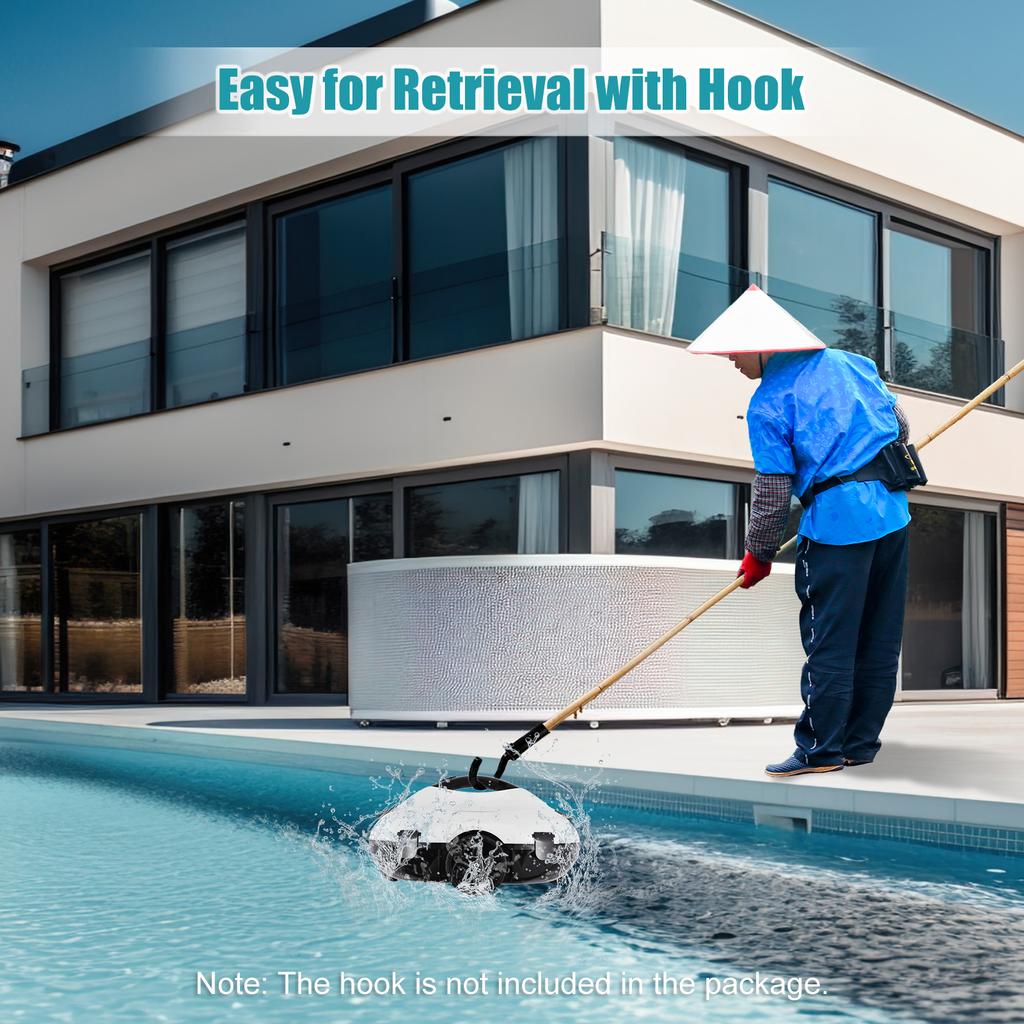 Беспроводной роботизированный очиститель бассейна Пылесос для бассейна Мощное всасывание Плавная работа длится 150 минут с 4