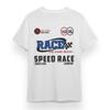 Men's Plus Size T-shirt With Speed Race Letter Unisex White 100% Cotton Tee USA