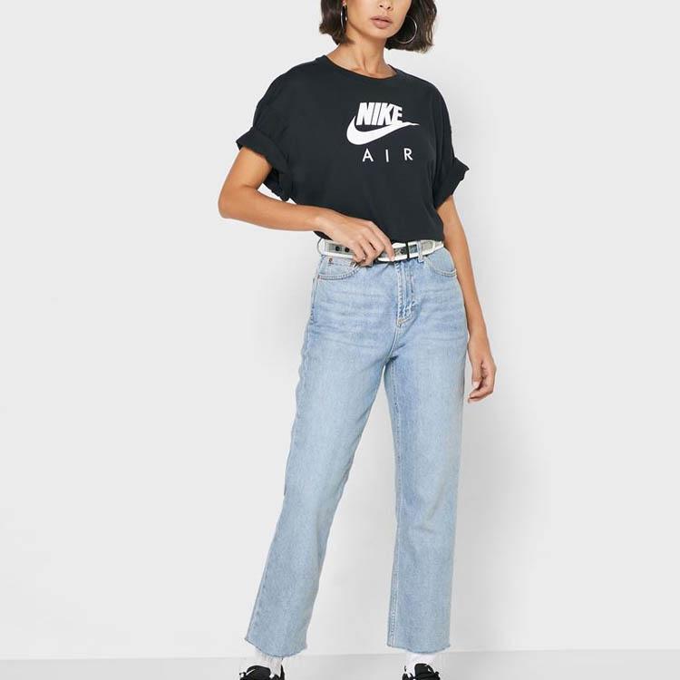 Nike Футболка свободного кроя с коротким рукавом и принтом логотипа Air, женская, черная DB3841-010