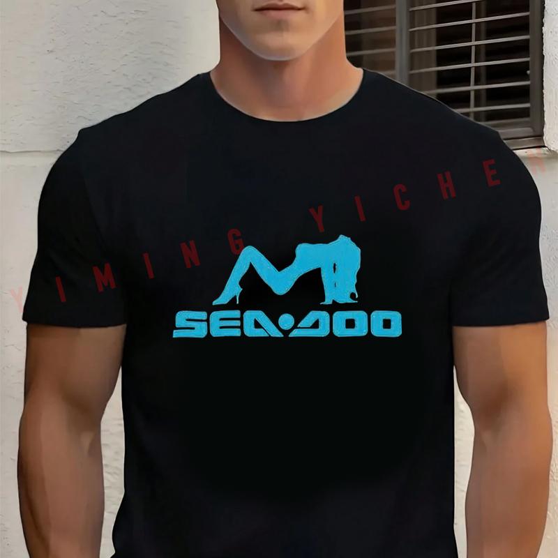 T-Shirt Motorcycle Harajuku Seadoos Logo Tshirt Moto Cotton O-neck Short Sleeve Fashion Hip Hop Streetwear Tee