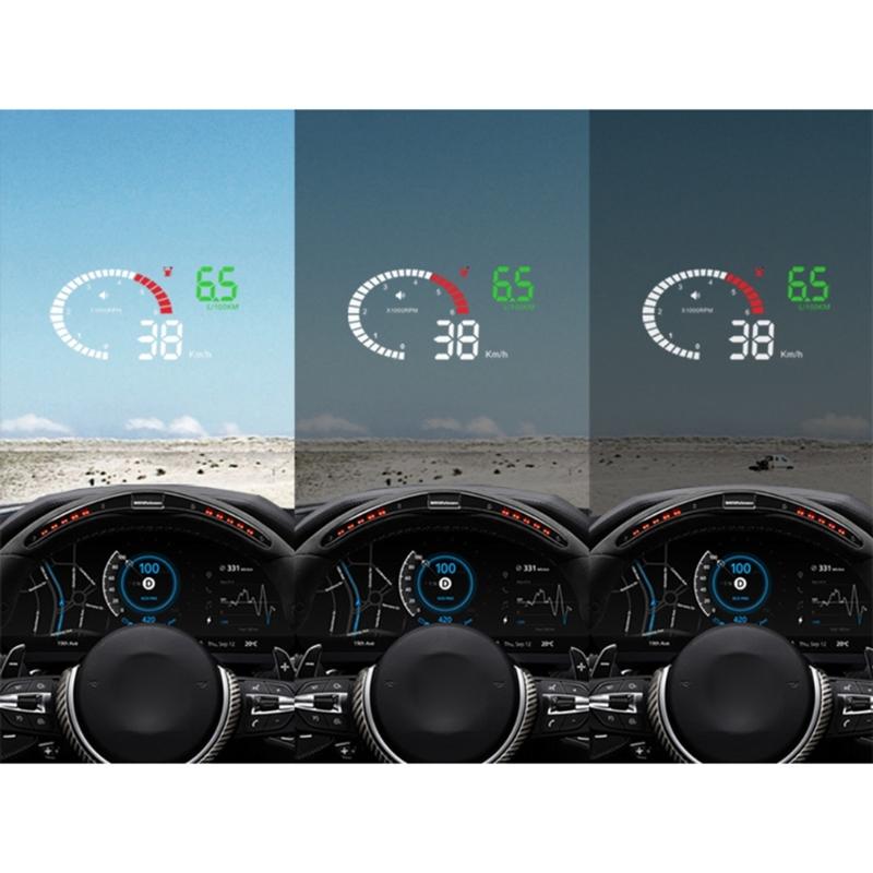 Спидометр HUD OBD2 Цифровой измеритель скорости KMH Спидометр Проекционный дисплей для автомобиля с сигнализацией о превышении скорости воды