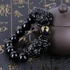 Подарочный двойной браслет Pi Xiu Obsidian Heart Sutra для мужчин и женщин, привлекает богатство, ювелирные изделия на удачу