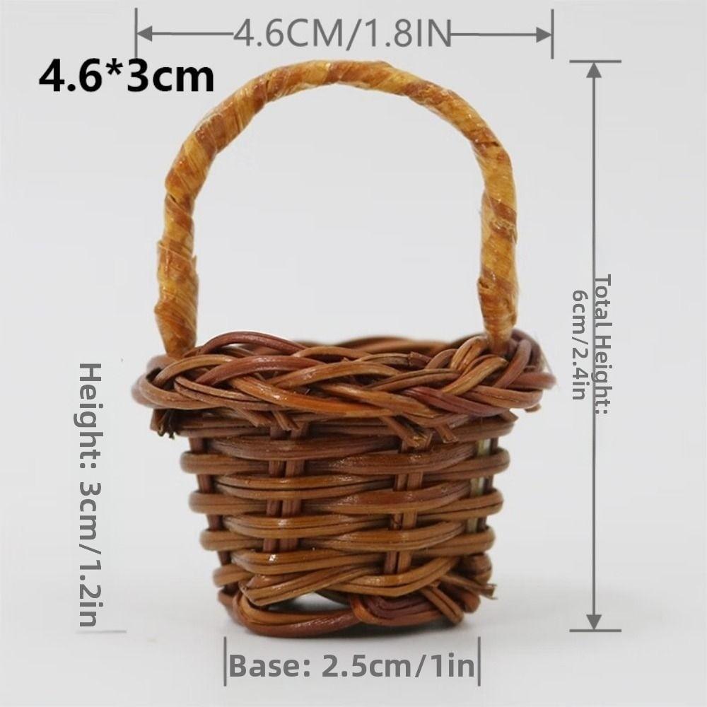 Handwoven Weaving Flower Basket with Handle Vegetable Fruit Flowers Holder  Living Room Decoration
