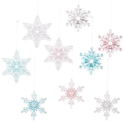 Прозрачная акриловая подвеска-снежинка Акриловые елочные украшения Декор для двери/окна