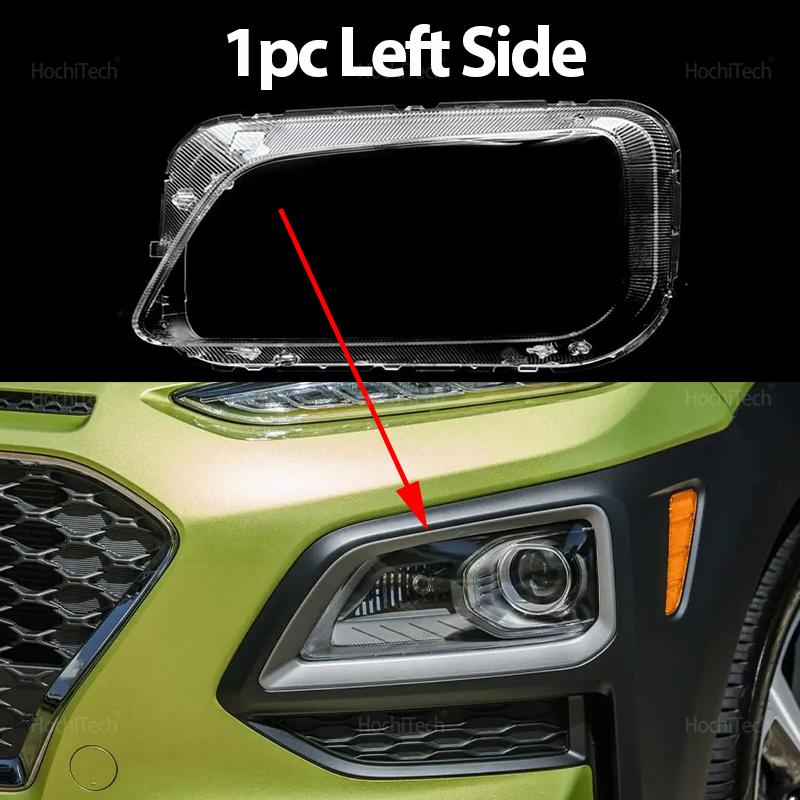 For Hyundai KONA Kauai OS 2018 Headlight Cover Car Headlamp Lens Glass Replacement Front Lamp Shade Auto Shell