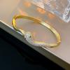 Real Gold Electroplated Zircon Snake-Shaped Personalized Bracelet Fashion All-Match Bracelet Light Luxury High-Grade Bracelet Women's Wholesale