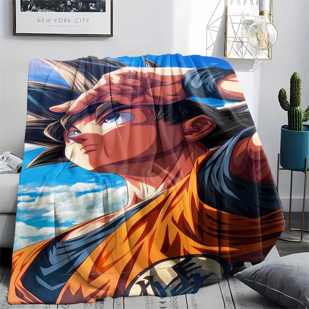 Фланелевое одеяло с принтом персонажей Dragon Ball, Высококачественное, Удобное для всех сезонов, Декор для дома, Тепло и уют, Идеально для рождественских подарков