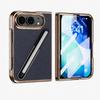 Винтажный Чехол для Телефона из Искусственной Кожи для iPhone Duo Складной, Встроенный Слот для Держателя Ручки, Гальванизированная Металлическая Рамка Ударопрочный Защитный Чехол Разноцветный