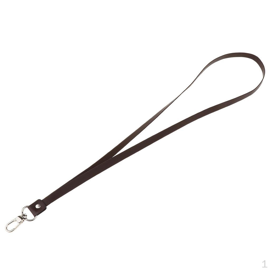 Ретро PU кожаный шейный ремешок шнурок металлический зажим для карт бейджей