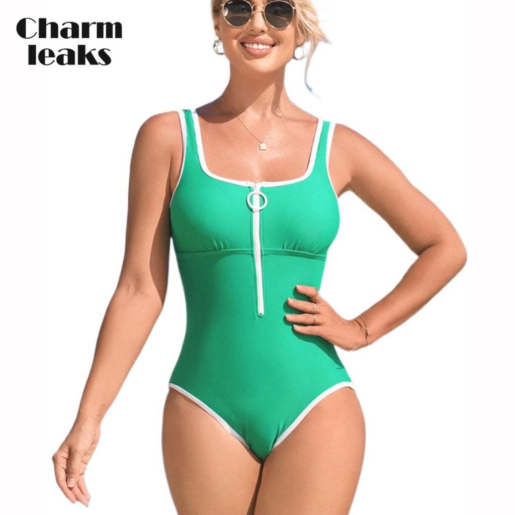 Charmleaks цельный купальник женский контрастный купальник с U-образным вырезом сексуальный монокини купальники S-XL