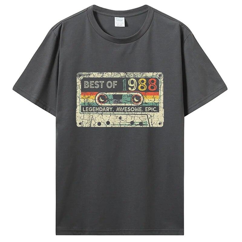 Винтажная футболка с микстейпом в стиле ретро Best Of 1988, футболка с кассетой на день рождения для женщин, футболка для папы и матери, уличная одежда