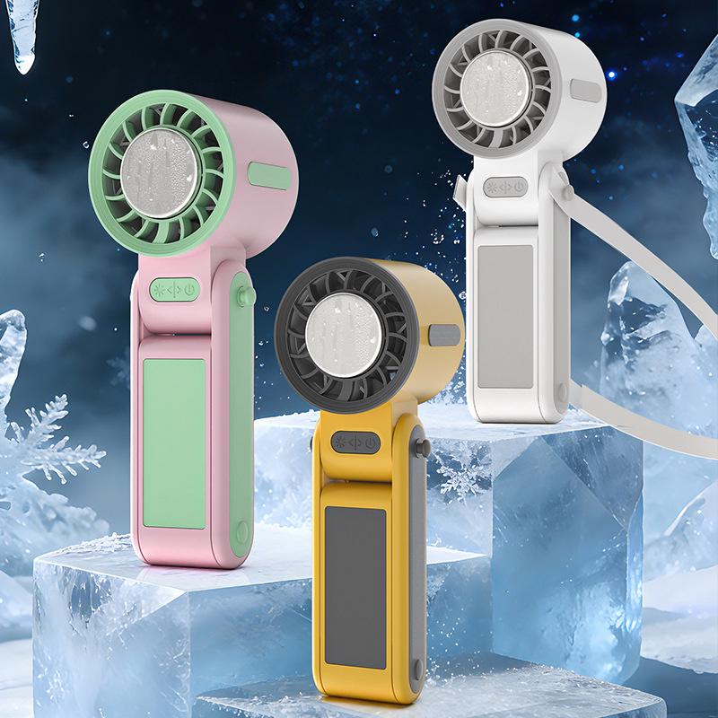 Portable USB Rechargeable Mini Fan with Phone Holder and Foldable Design