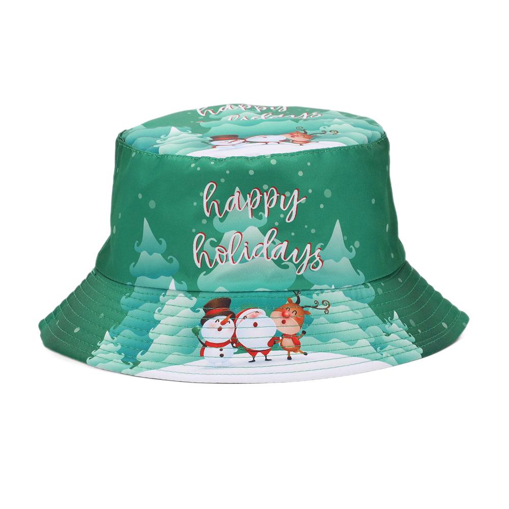 Персонализированная Рождественская печать Уличная панама-рыбак - Дизайн Санта-Клауса для мужчин и женщин