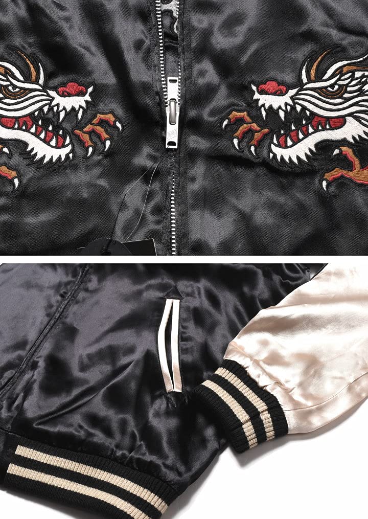 Коллаборация Crows Worst Сукаджан Модель, которую носил Харумичи Мотив дракона x Вооруженный фронт Смерть Полностью вышитый Двусторонний Сукаджан [Banson] "Bouya T.F.O.A"