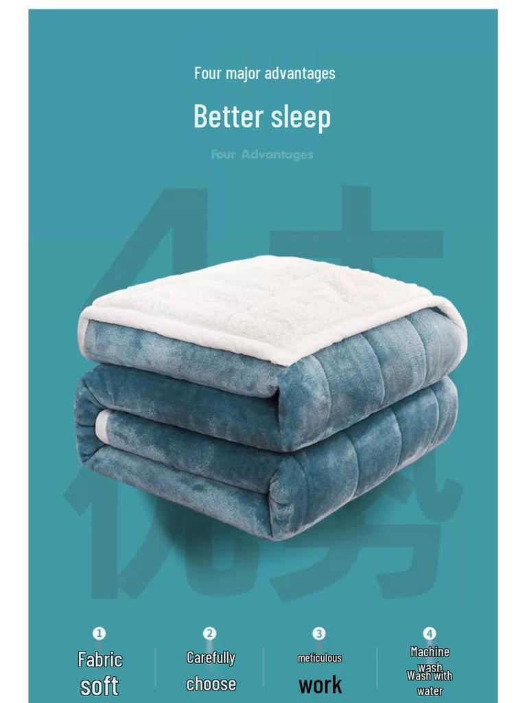 Cozy Three-Layer Flannel and Sherpa Blanket for Autumn and Winter