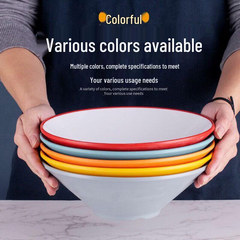 Sweet Elegant A5 Melamine Thickened Dual-Color Noodle & Soup Bowl
