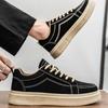 Spring Versatile Men Leather Casual Shoes Port Style Retro Platform Youth Board Shoes Flat Shoe Hot Sale Student Casual Sneakers