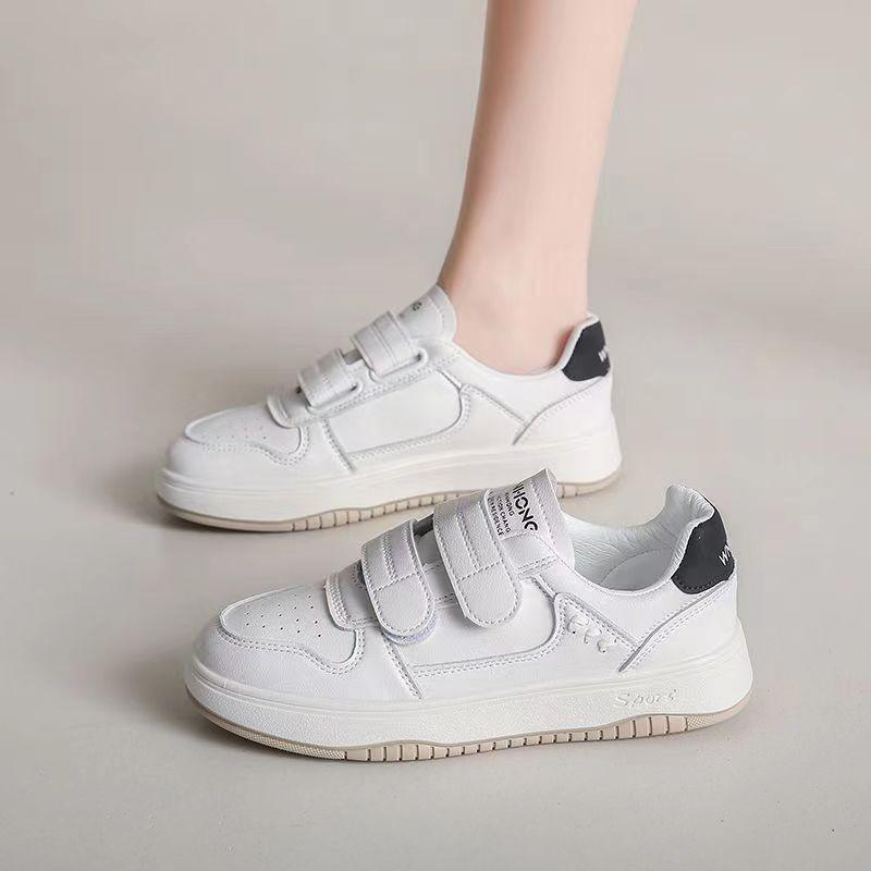 Maillard White Shoes Women's 2025 Spring New Board Shoes Women's Velcro Sports Shoes Foreign Versatile Student Board Shoes