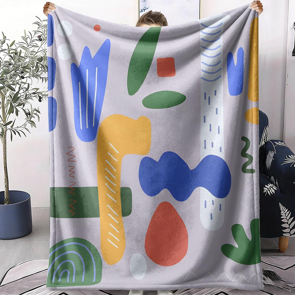Colorful Vectors Throw Soft Flannel AC Blanket Lightweight Summer Nap Throw Cozy Blanket for Sofa Bed Travel Home
