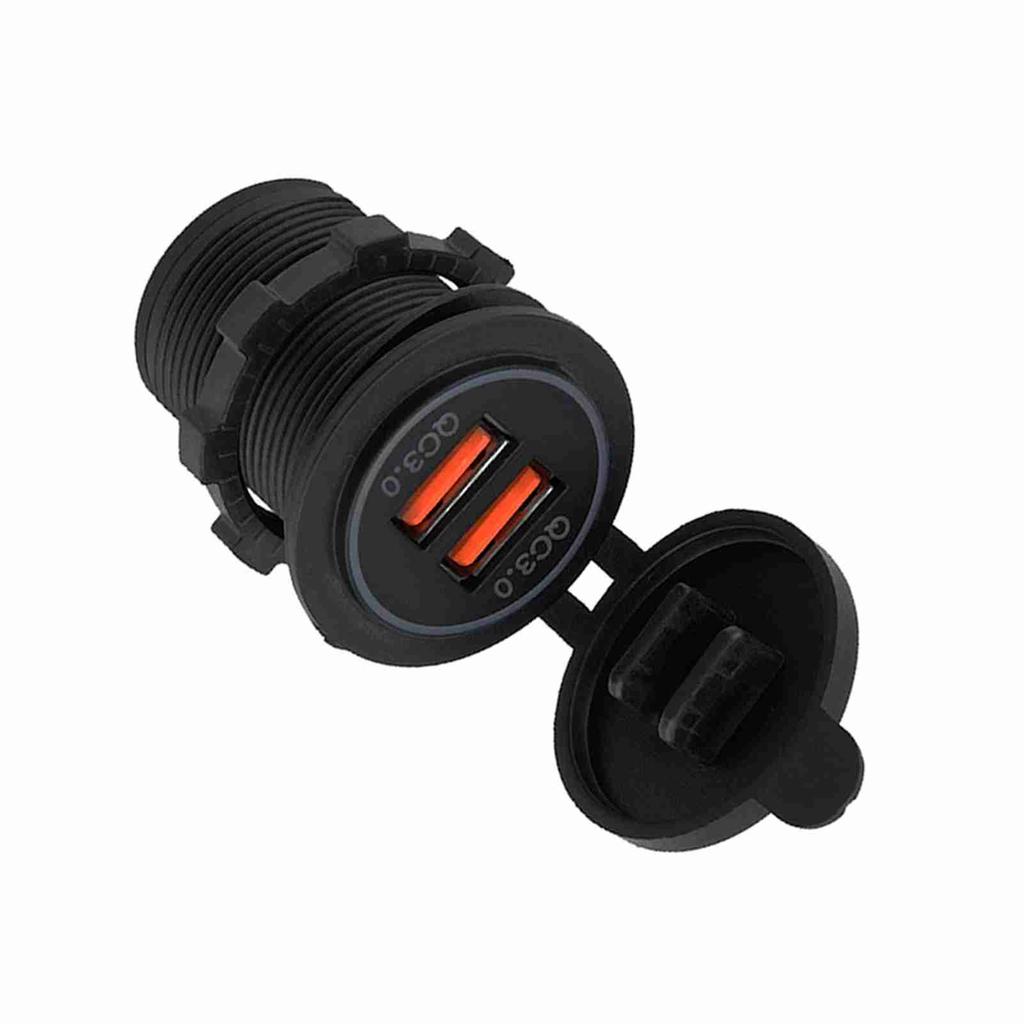 Двойной QC3.0 Быстрая Зарядка Двойной USB Зарядный Разъем Питание Для 12 24В Автомобиль Мотоцикл Лодка