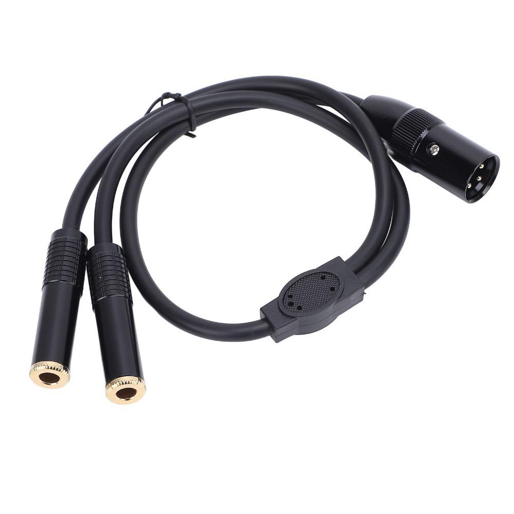 Plug and Play 3Pin XLR Male to Dual 6.35mm Female Gold Plated Stereo Converter Cable  Amplifier