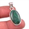 Natural Malachite Gemstone Handmade 925 Solid Sterling Silver Pendant 1.5'' C4S13