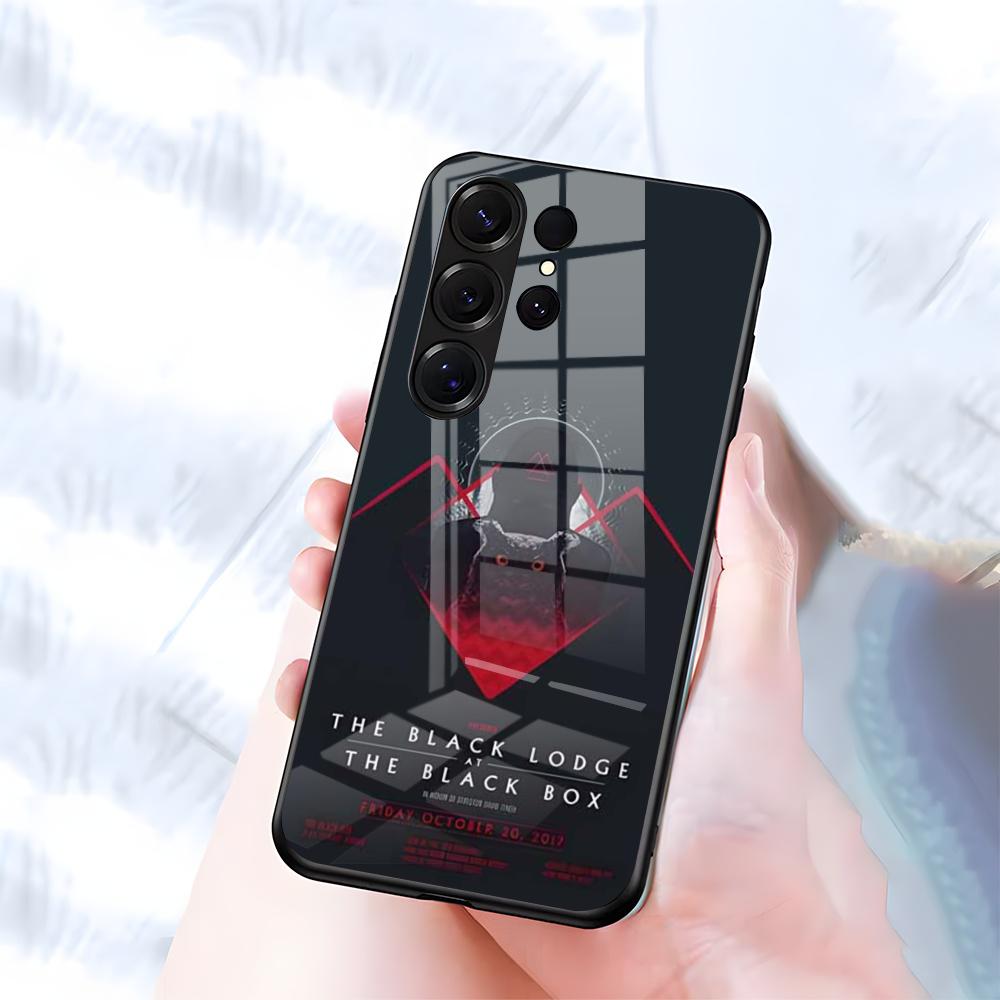 Чехол для телефона Twin Peaks для Samsung S26 S25 S24 FE S23 S22 S21 Plus S20 Ultra Note20Ultra Черная стеклянная крышка
