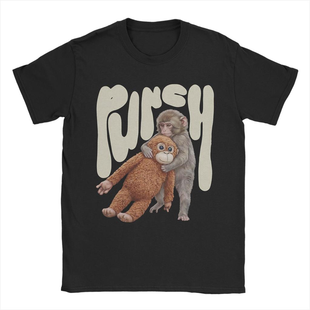 Punch Baby Monkey Team Cute T Shirts for Men Pure Cotton Humorous TShirt Crewneck Tees Short Sleeve Clothing Classic