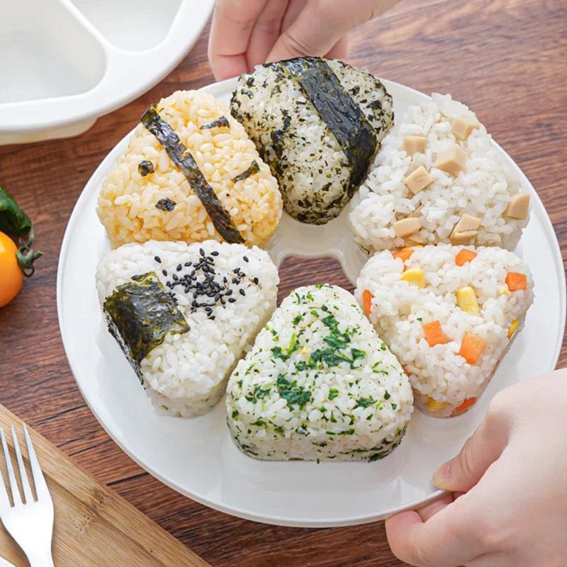 6 in 1 Sushi Maker Box Onigiri Mold Triangle Sushi Mold Rice Ball Mold Press Making Storing Sushi Lunch Bento