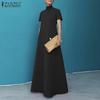 Womens Summer Short Sleeve Elegant Casual Loose Maxi Dress Vestidos