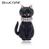 Blucome Drip Cat Brooch 2021 New Alloy Diamond Cartoon Corsage Clothing Accessories Fashion Pin