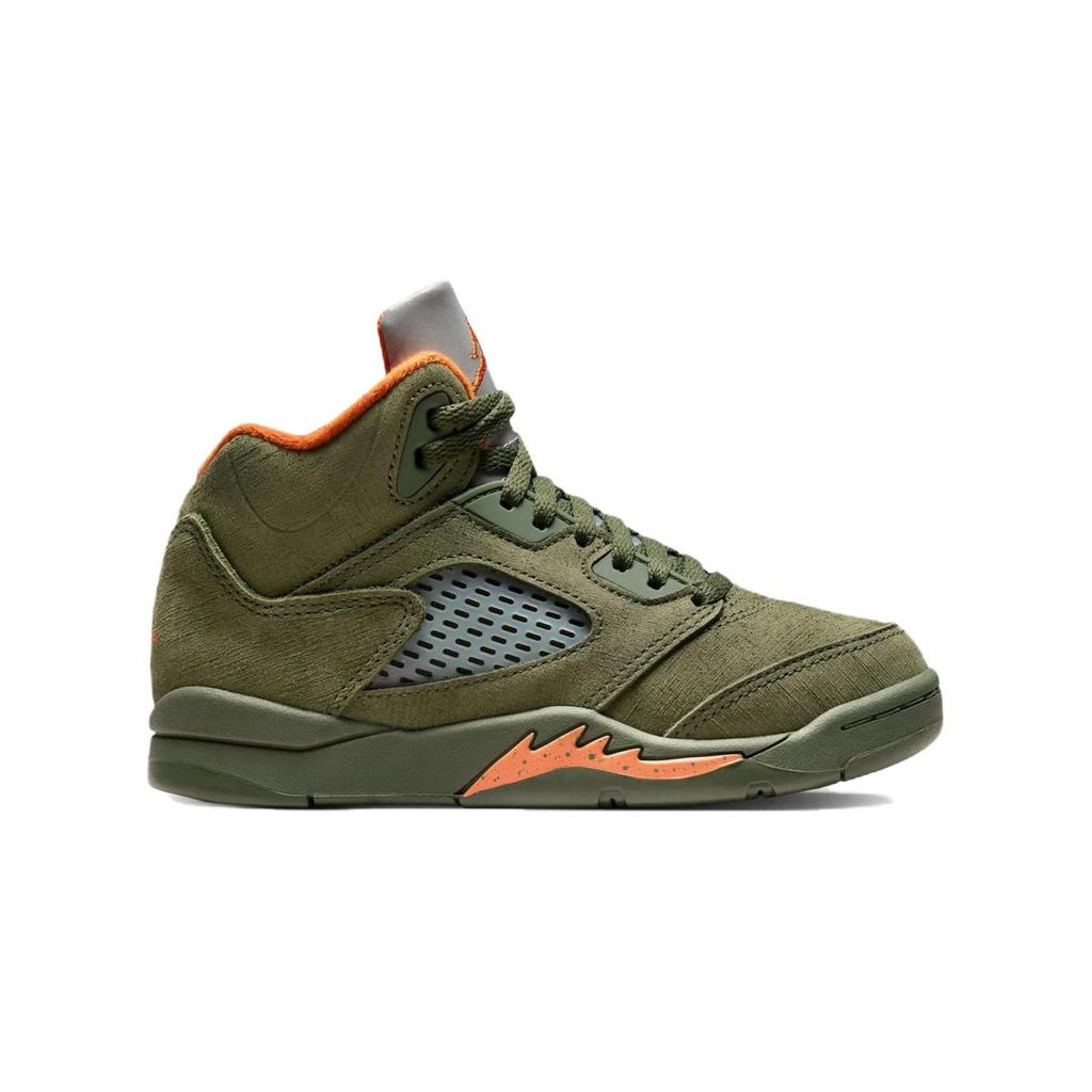 Детские кроссовки Air Jordan 5 Retro PS Olive 2024 Green Army-Oliv Solar-Orange 440889-308