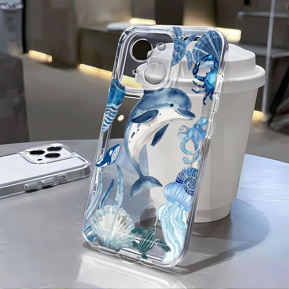 Морской мир Ударопрочный чехол для iPhone 16 Pro Max 15 14 13 12 11 XS X XR 16 Plus Прозрачная бамперная крышка