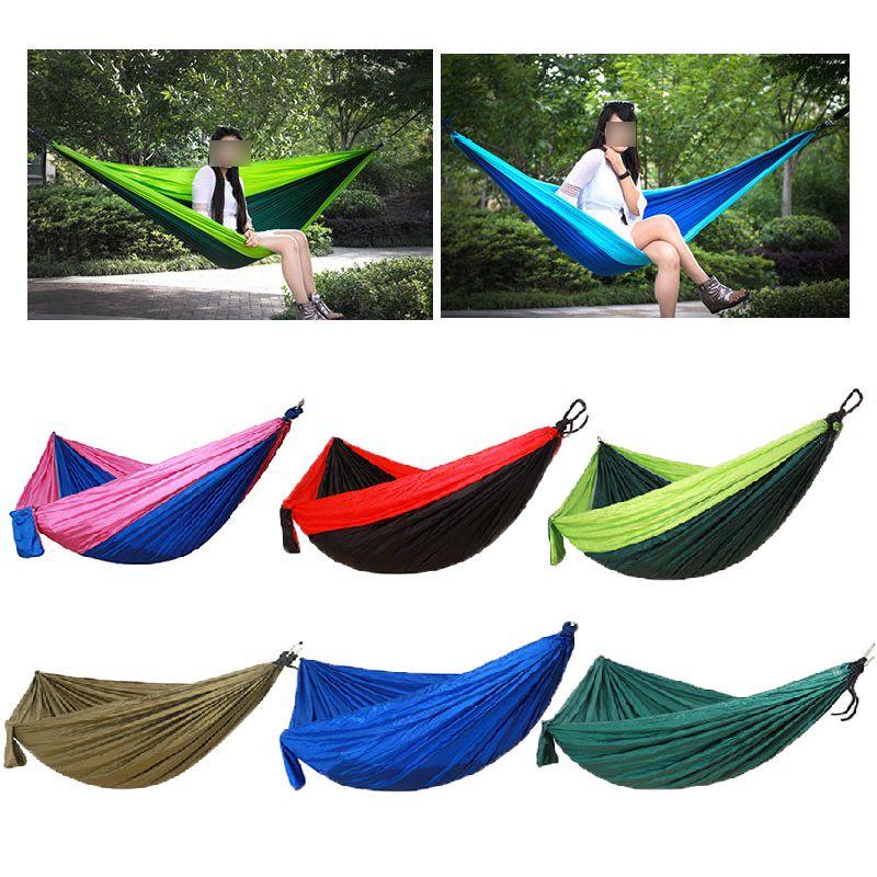 Двухместный гамак из парашютного нейлона для путешествий и кемпинга на открытом воздухе**