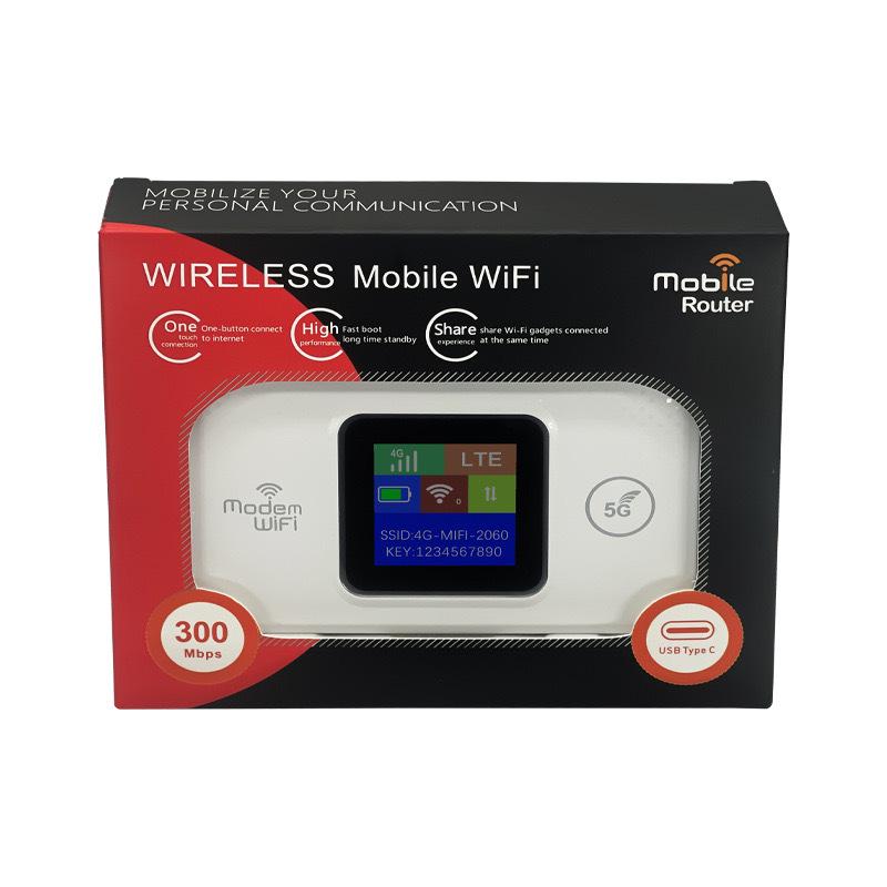 Портативный 4G WiFi роутер с USB-C, цветным экраном и аккумулятором 3000 мАч