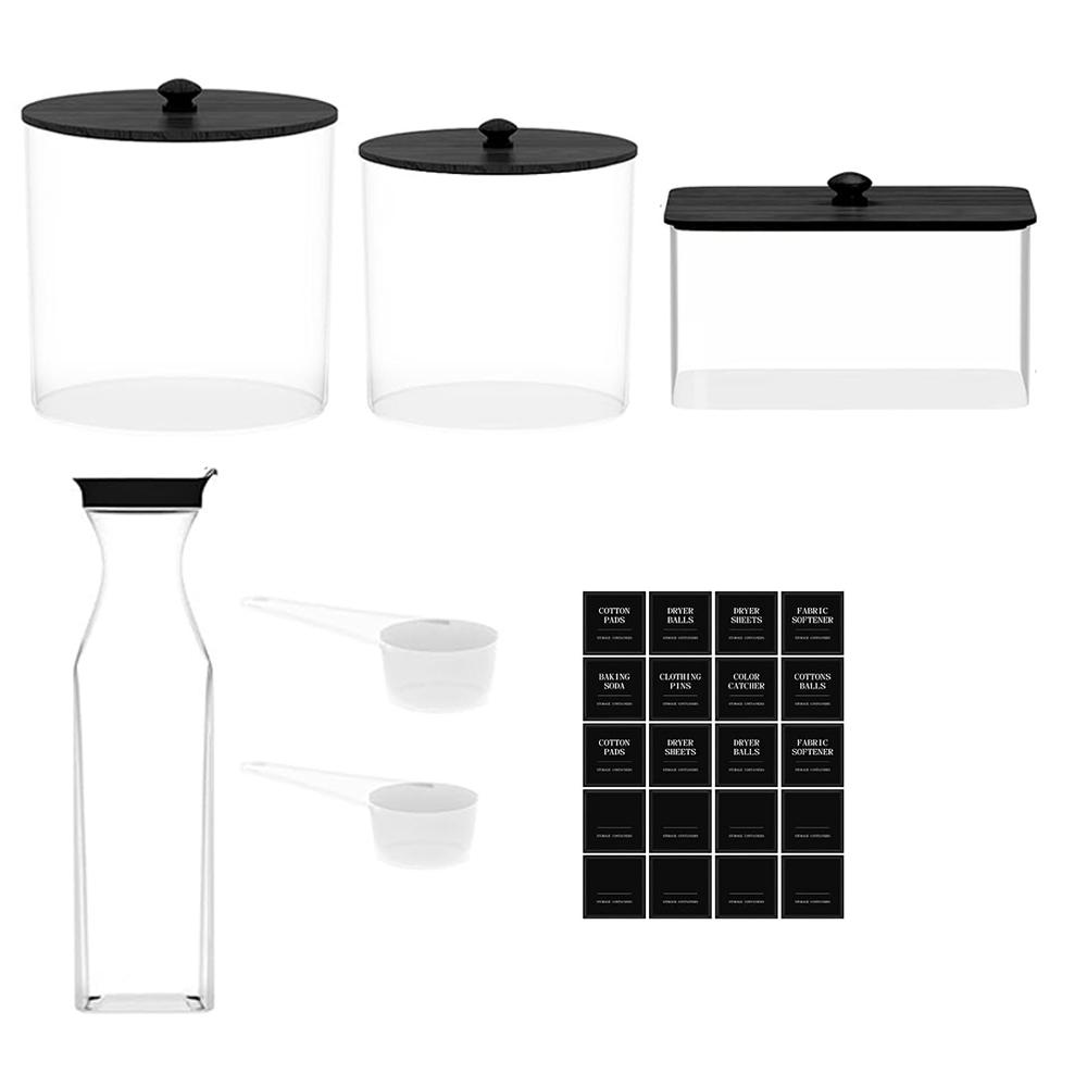 3+1 Pack Laundry Pods Containers & Dryer Sheet Holder & Laundry Detergent Dispenser, Laundry Room Organization and Storage Jars