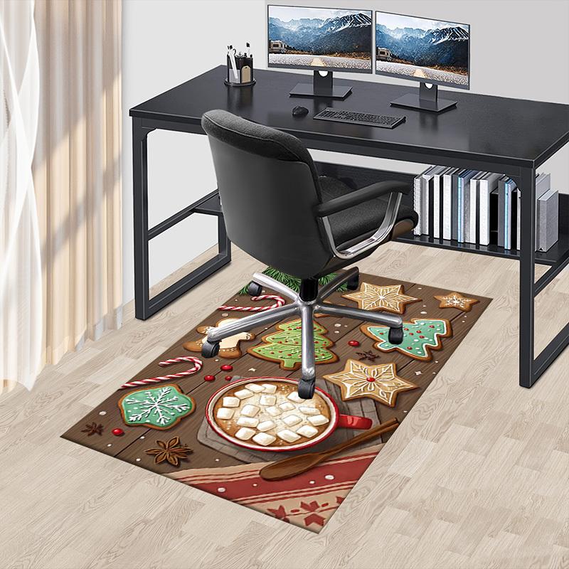 1 шт. Рождественское печенье, горячий какао, Очень большой нескользящий коврик для пола, Офис, семья, спальня, Ковер большого размера, Ковер для помещений, Яркие цвета