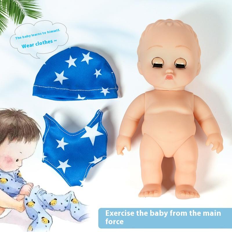 Swimsuit Pouting Mouth Simulation Doll Dress-up Vinyl Doll Toy Soothing Baby Bath Doll
