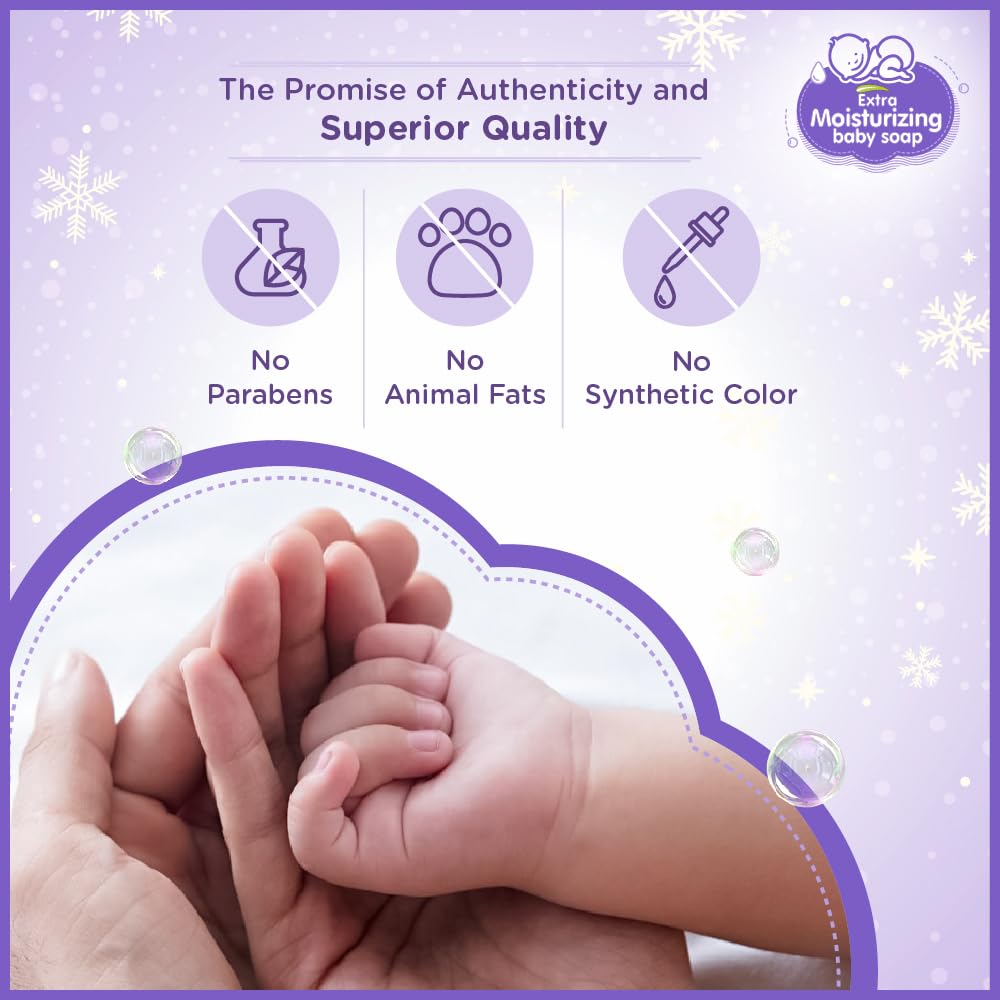 Himalaya Extra Moisturizing Baby Soap 125g Pack of 2 Gentle Hydrating Cleanser for Sensitive Skin