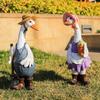 Creative Duck Statue Resin Geese Sculpture With Outfits Delicate Indoor Living Room Art Outside Decoration For Garden Lawn Patio