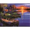 Полный 5D Diy Алмазная картина Закат Река Лодка Вышивка Крестом Домашний Декор Ручной Подарок