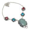 Natural Aquamarine, Topaz Gemstone 925 Sterling Silver Jewelry Necklace 18" Q4U03