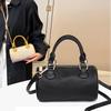 Leather Boston Bag First Layer Cowhide Fashion Cylinder Bag Practical Messenger Bag
