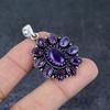 Sage Amethyst Handmade 925 Sterling Silver Jewelry Pendant 2.21" t1P63