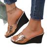 Summer New Style Slope Heel Thick Bottom Fish Mouth High Heel Slippers Women's Slippers Sandals Four Styles Plus Size 36-41