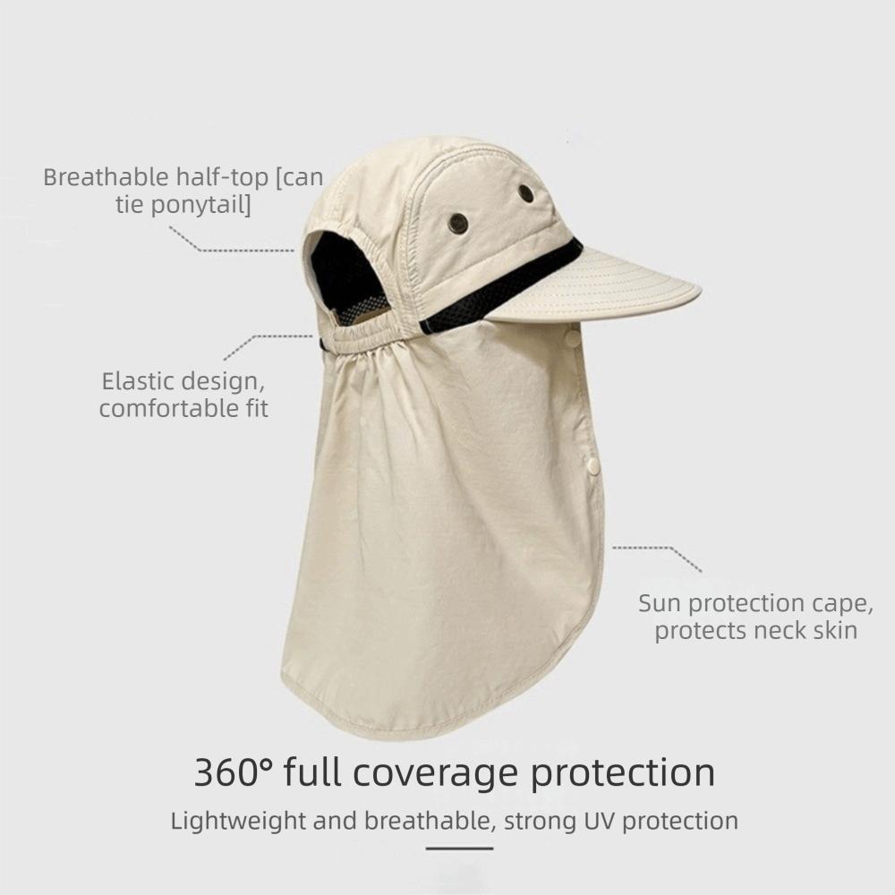 Waterproof Neck Flap Sun Hat Breathable UV Protection Cap Trendy Fishing Hat Unisex